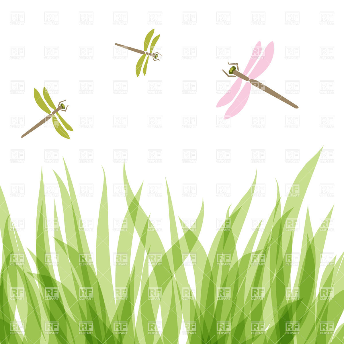 Clip Art Grass Border Dragonfly Over Grass Download