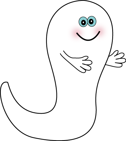 Cute Ghost Clip Art Image   Cute Ghost With Rosy Cheeks Blue Eyes