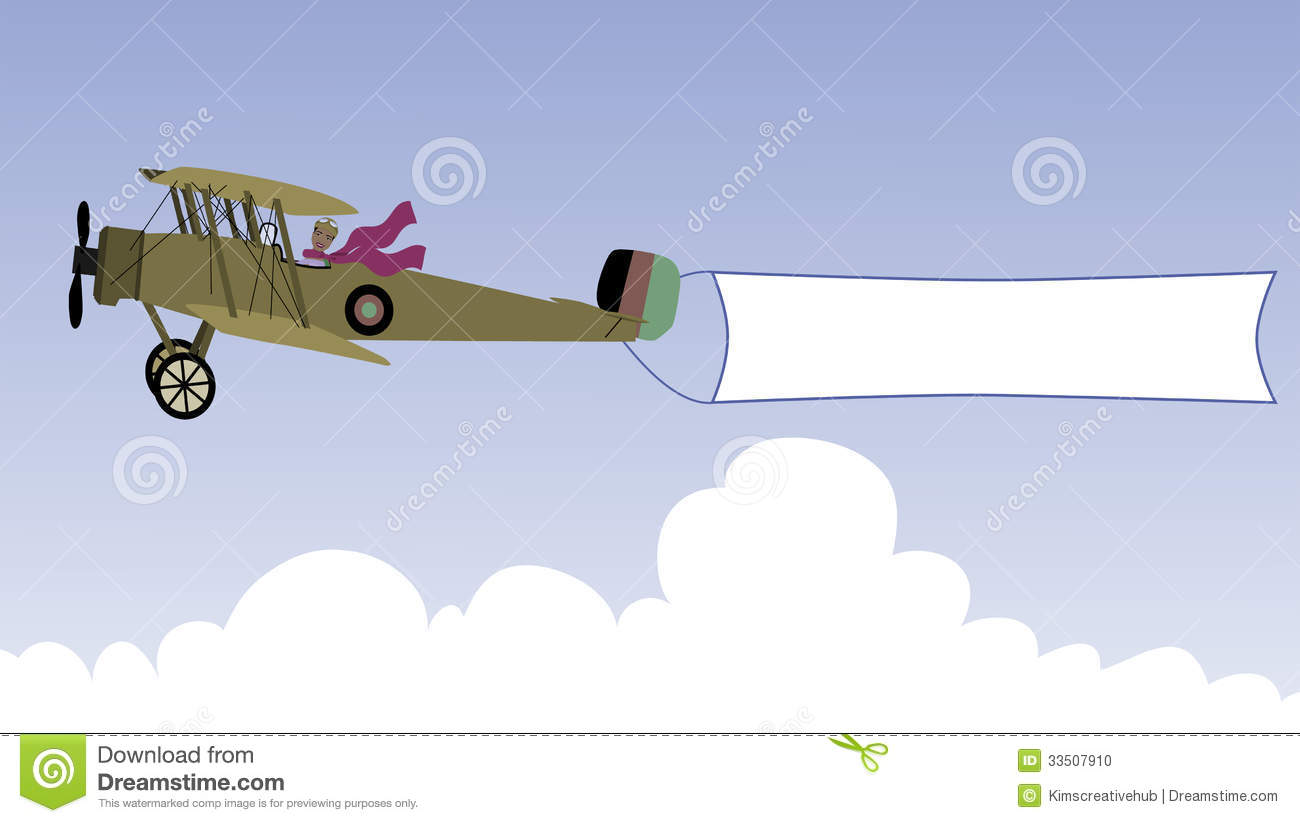 Plane With Message Banner Stock Photo   Image  33507910
