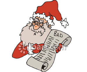 Santa With Naughty List   Royalty Free Clipart Picture