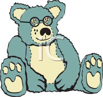 Clipart Picture Of A Stuffed Teddy Bear With Glasses