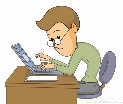Computers Animated Clipart  Man Using Computer Keyboard 2 Animated