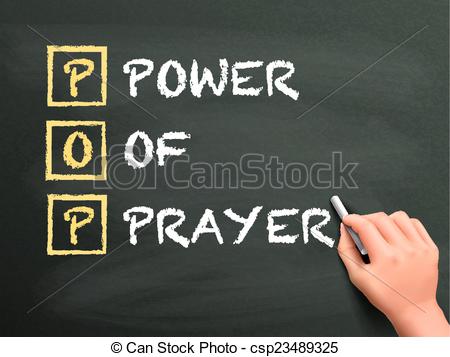 Vector   Power Of Prayer Written By Hand   Stock Illustration Royalty