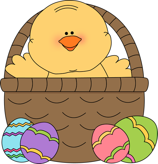 Inside An Easter Basket Clip Art   Chick Inside An Easter Basket Image