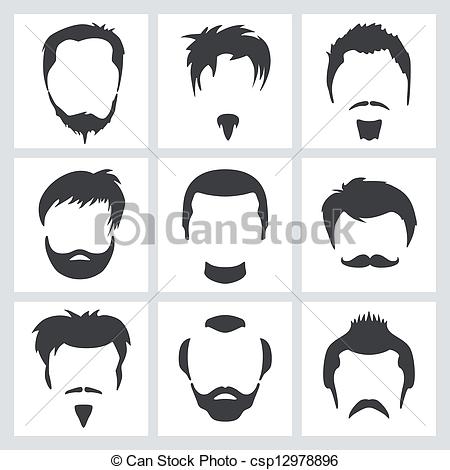 Set Of Men S Hair And Facial Hair Graphic Designs