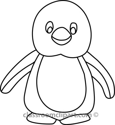 Animals   Penguin 314 05b Outline   Classroom Clipart