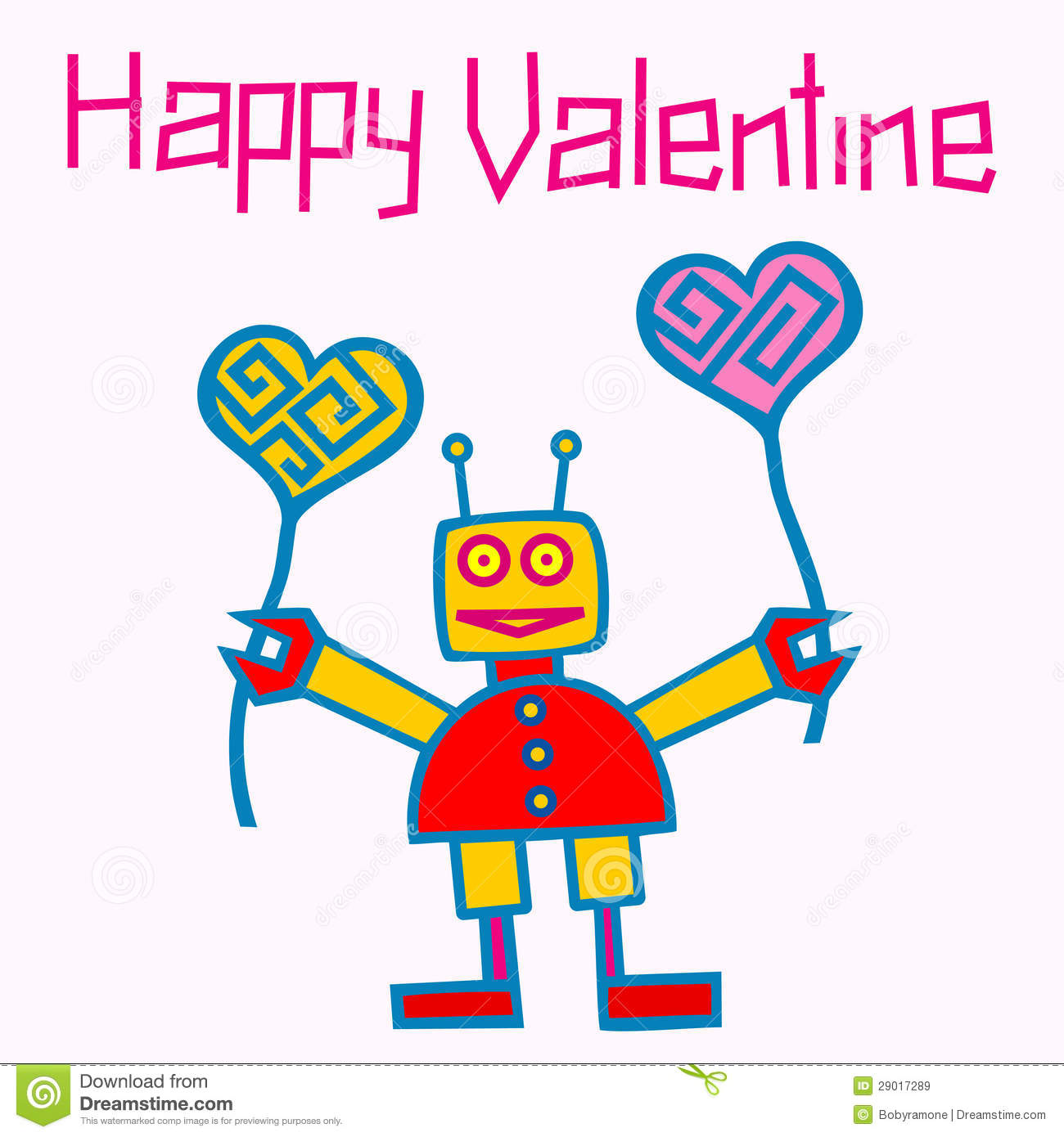 Happy Valentine Robot Royalty Free Stock Images   Image  29017289
