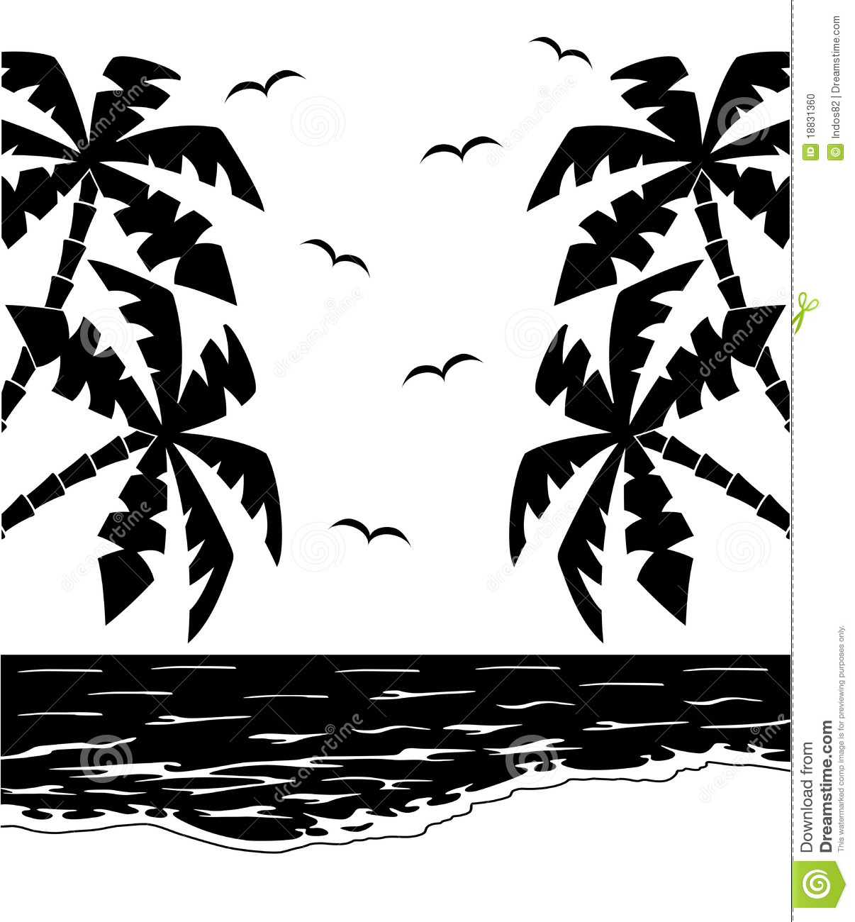 More Similar Stock Images Of   Black And White Tropical Landscape