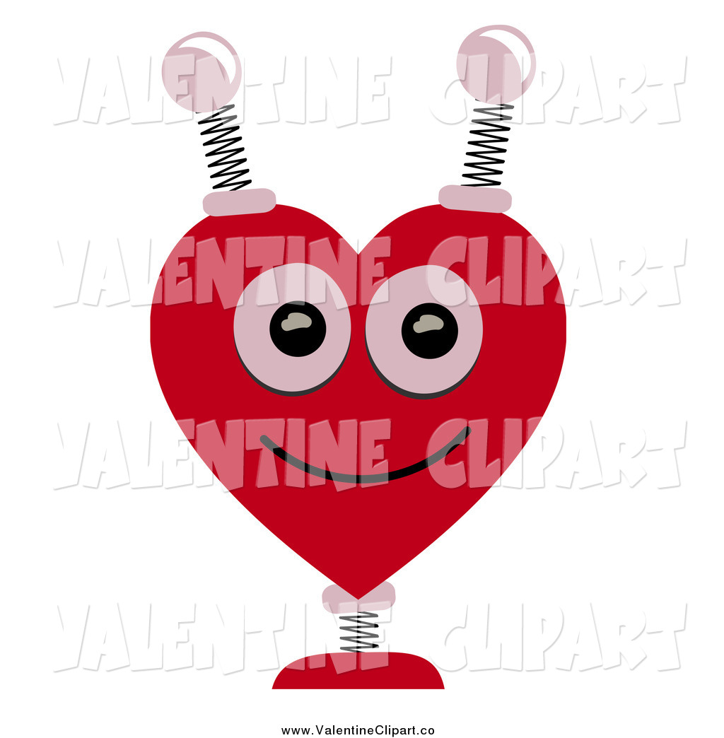 Preview  Vector Clip Art Of A Springy Heart Shaped Robot Head By Mheld