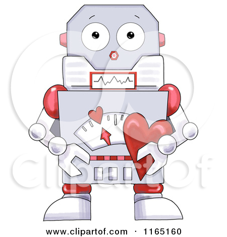 Robot Holding A Valentine Heart   Royalty Free Clipart By Gina Jane