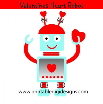 Valentine Heart Robot Clipart   1 00 Valentine Heart Robot Clipart