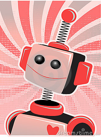Valentine Robot Smile Swirl Halftone Stock Image   Image  17061301