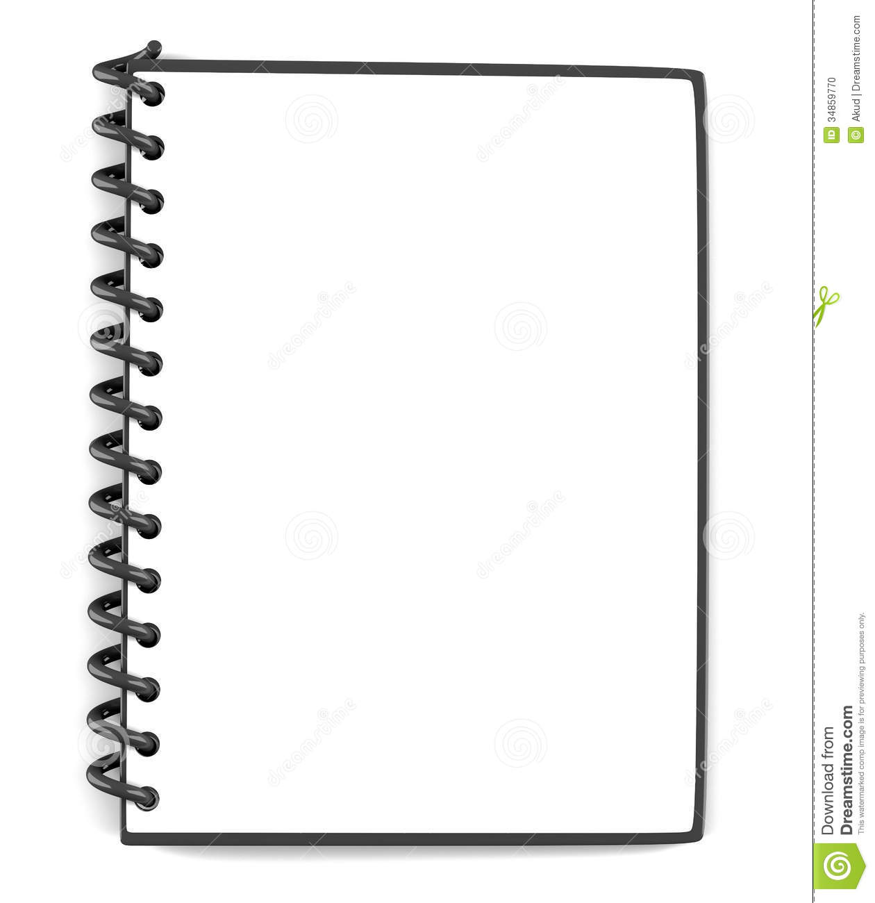 Blank Notepad On White Background  3d Illustration