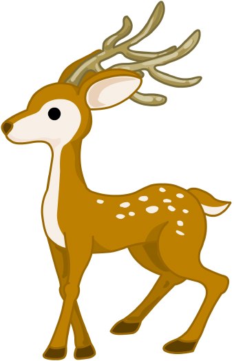 Clip Art Of A Spotted Brown Buck Deer Or Stag With Antlers