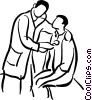 Doctor Giving A Physical Exam Vector Clipart Illustration