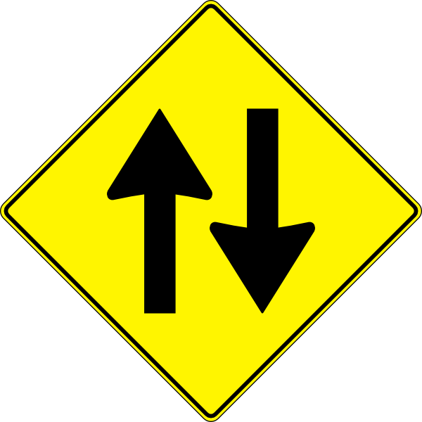 Paulprogrammer Yellow Road Sign Two Way Traffic Clip Art At Clker Com