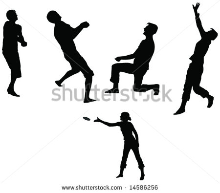 People Play Volleyball And Frisbee Stock Vector 14586256