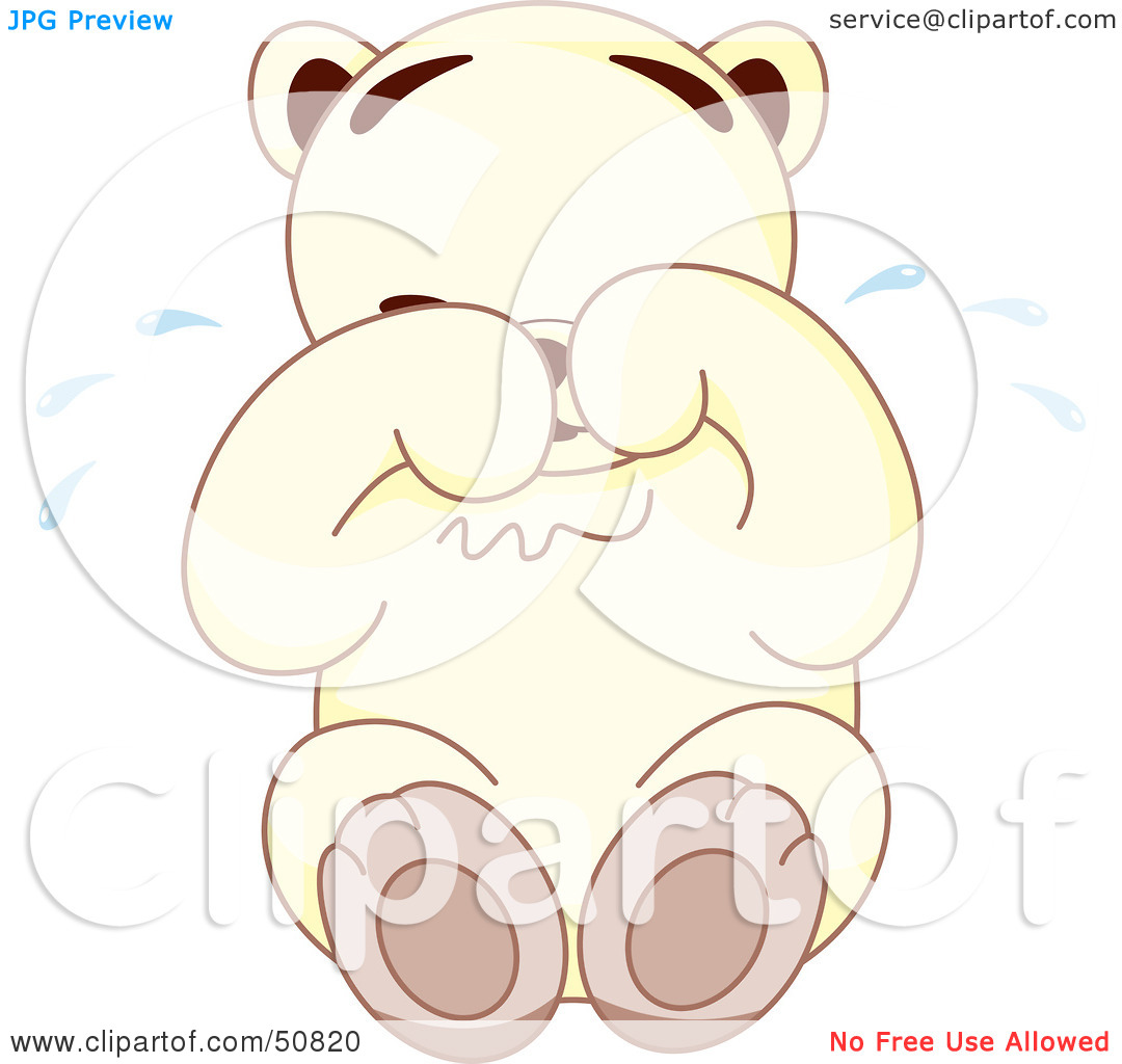 Royalty Free  Rf  Clipart Illustration Of A Sad White Teddy Bear
