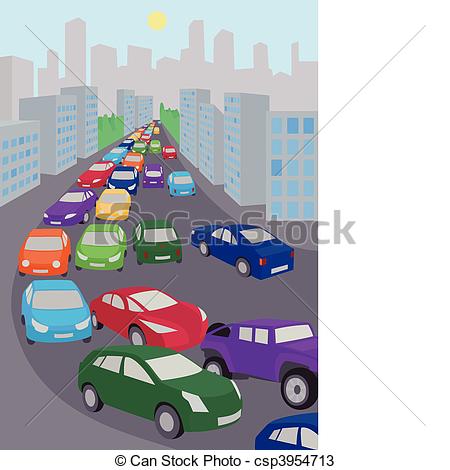 Vectors Of Traffic Jam   An Illustration Of Traffic Jam With Lots Of