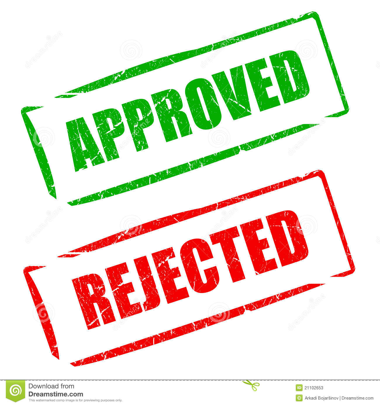 Approved Rejected Stamp Stock Photos   Image  21102653