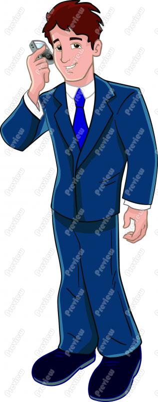 Businessman On Cell Phone Clip Art   Royalty Free Clipart   Vector