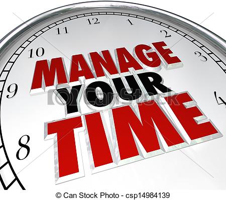 Manage Your Time Words On A Clock Face To Illustrate Time Management