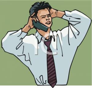 Occupation Clipart Picture Of A Frustrated Businessman On The Phone