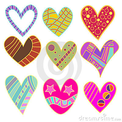Whimsical Heart Collection Stock Photo   Image  13406430