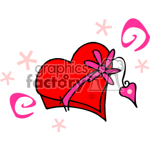 Whimsical Heart With Stars Dots And Swirls