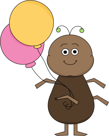 Ant With Balloons Clip Art Image   Cute Ant Holding Two Balloons
