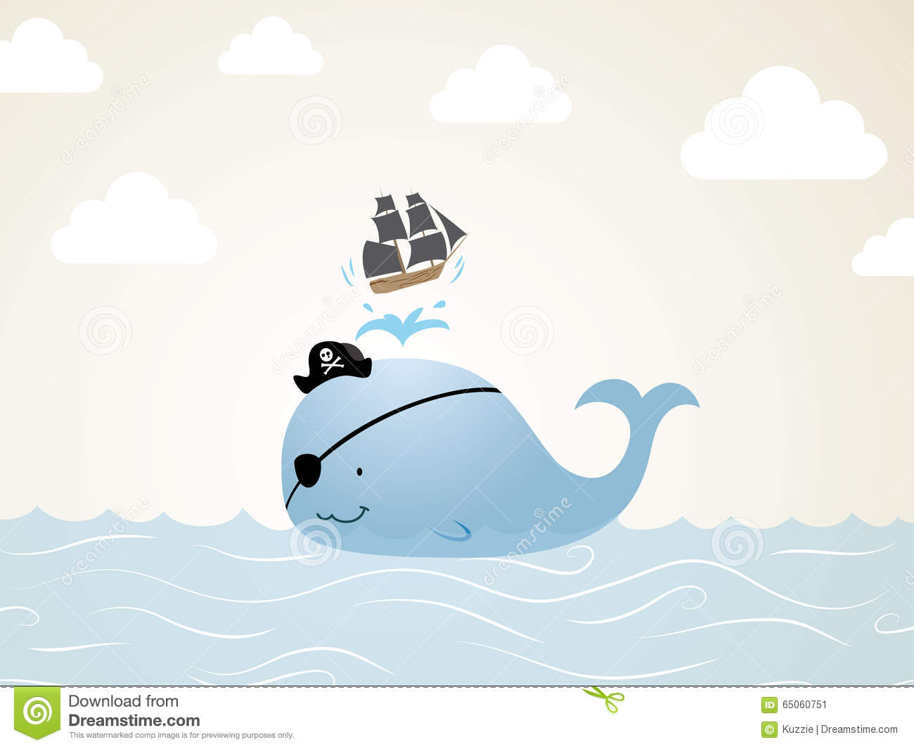 Pirate Whale Stock Vector   Image  65060751