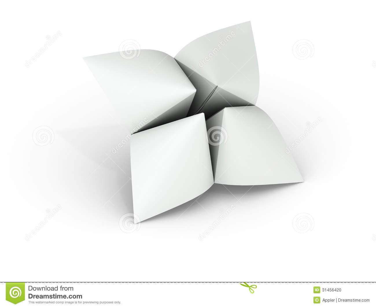 Blank Paper Fortune Teller Can Be Used As Illustration For Printing Or