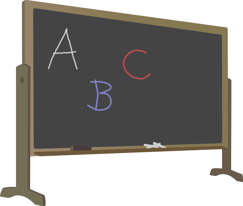 Free Blackboard With Colorful Chalk Writing Clip Art