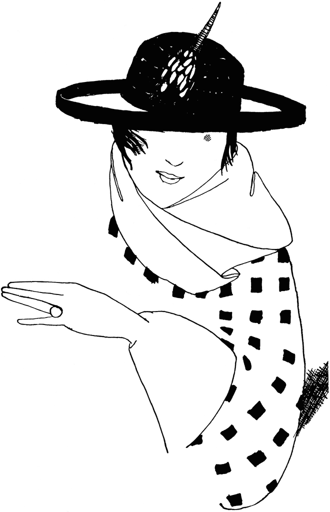 Lady Wearing A Hat   Clipart Etc
