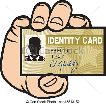 Clipart Vector Of Hand Holding Id Card Csp15513152   Search Clip Art