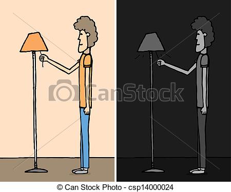 Of Saving Energy Turning The Light Off Csp14000024   Search Clipart