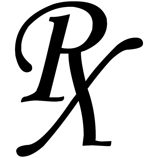 Rx Symbol Black Monotype Plainclip Art Image