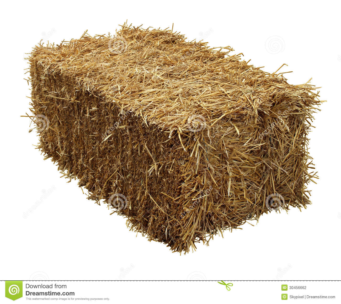 Bale Of Hay Isolated On A White Background As An Agriculture Farm And