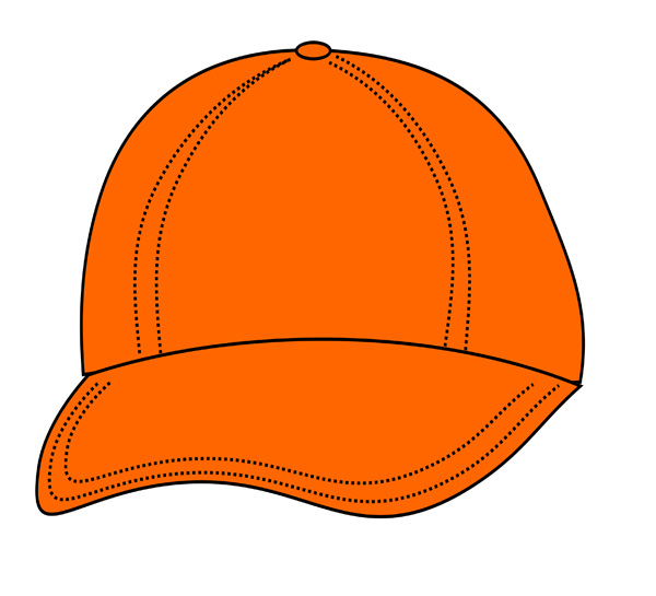 Bright Orange Cap   Free Clip Art