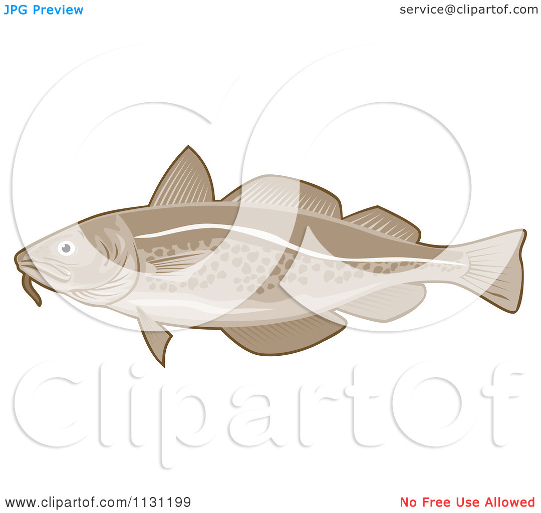 Clipart Of A Retro Atlantic Cod Fish   Royalty Free Vector