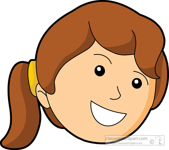 Faces   Girl Smiley Face 813   Classroom Clipart