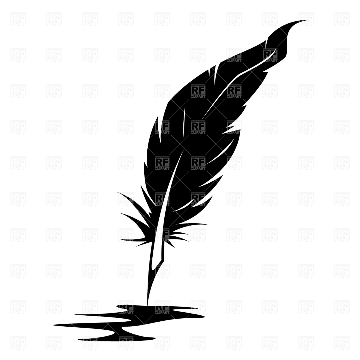 Feather And Ink Blot Download Royalty Free Vector Clipart  Eps