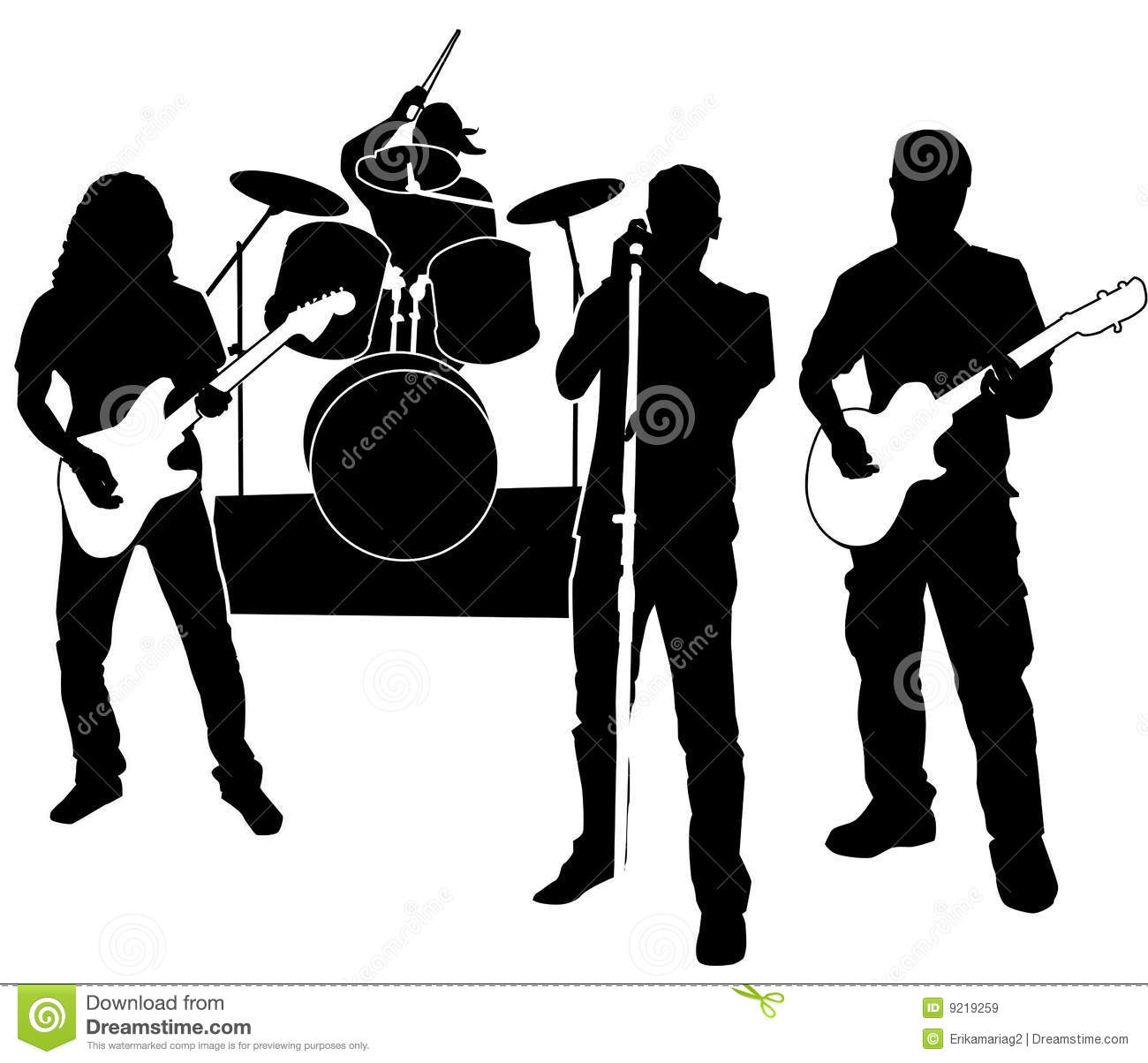 Rock Band Clipart Black And White Images   Pictures   Becuo