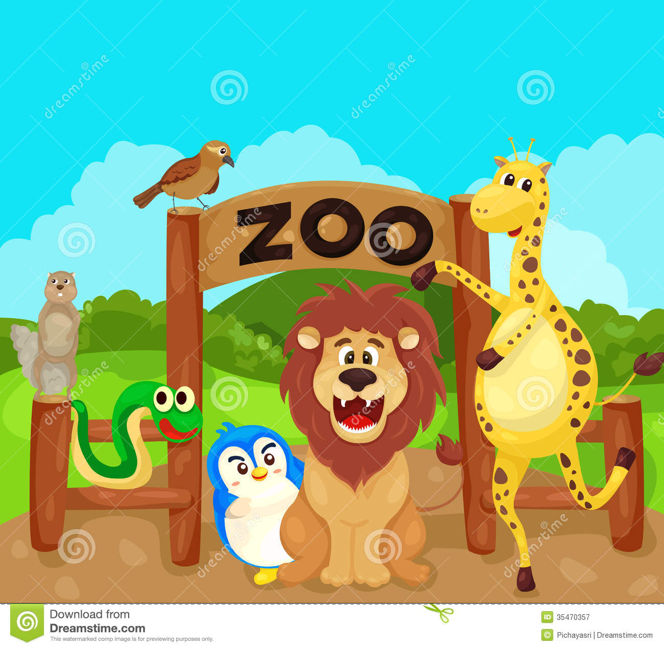 Zoo Sign With Animals Royalty Free Stock Photography   Image  35470357
