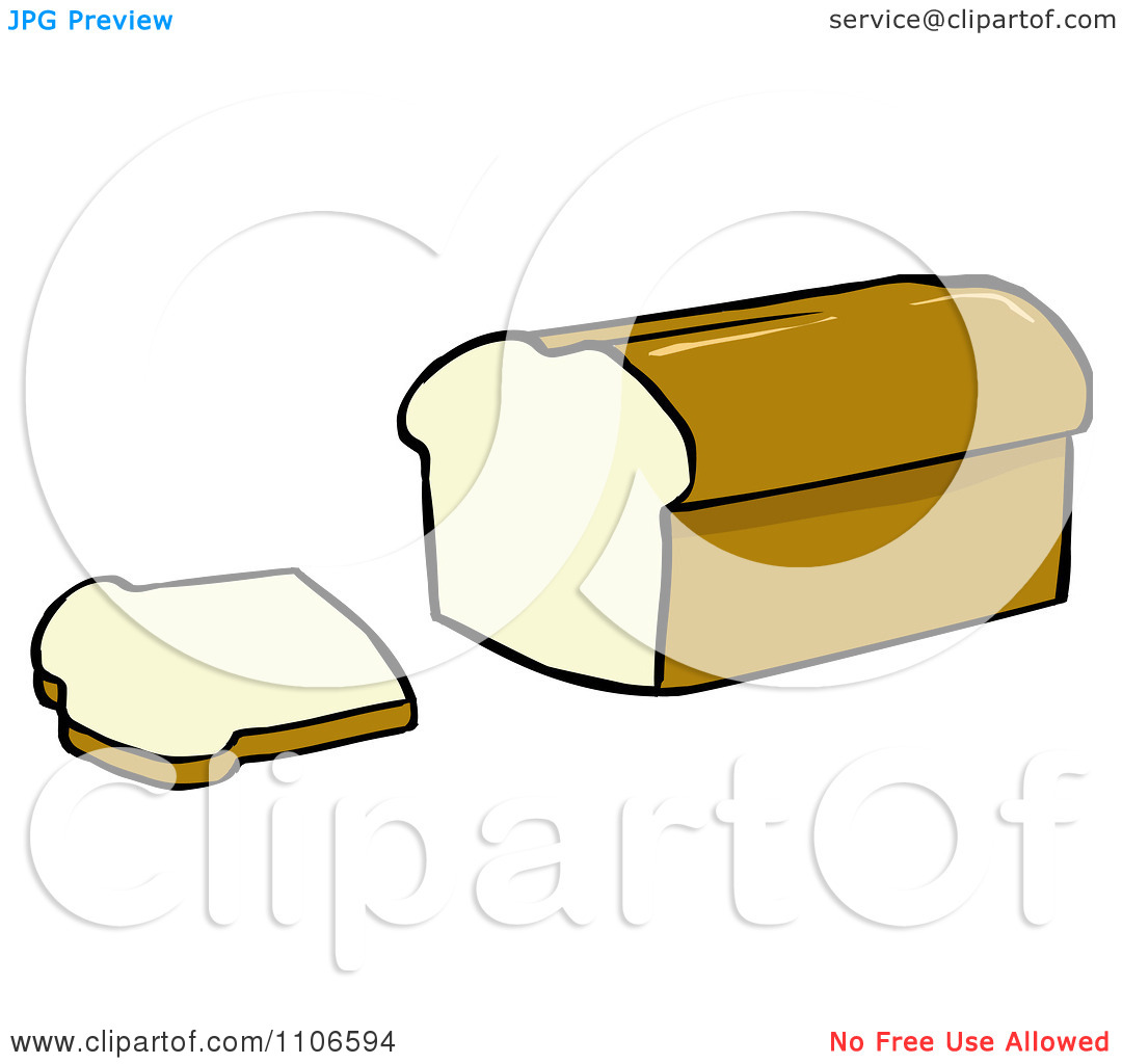 Clipart Loaf Of Bread And Slice   Royalty Free Vector Illustration By