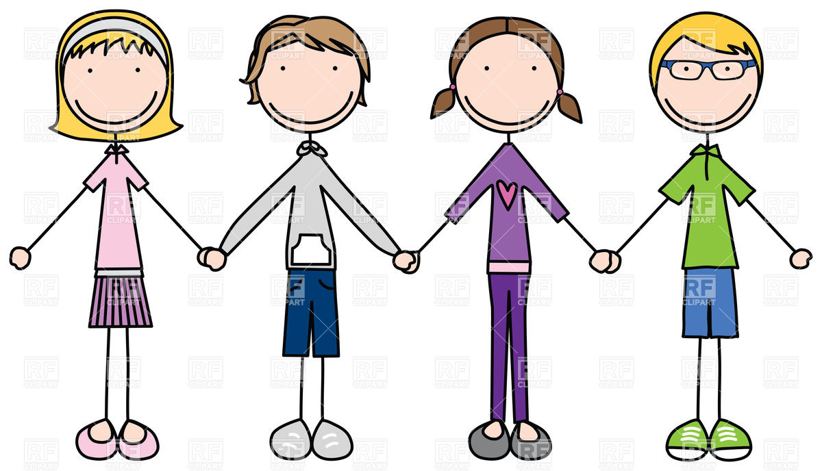 Happy Kids Join Hands In Simple Cartoon Style 28189 People Download