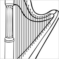 Harp Clip Art Http   All Free Download Com Free Vector Black White