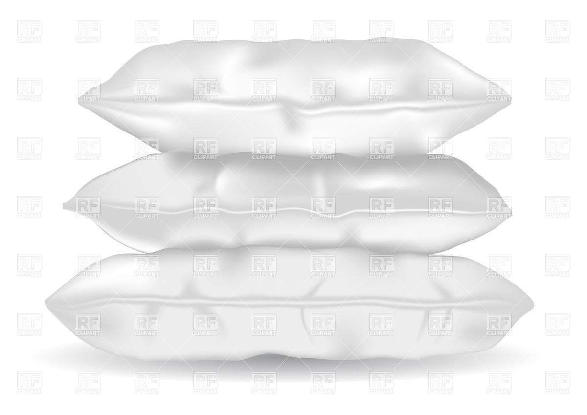 Three Soft Pillows Isolated On White Background Download Royalty Free