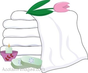 Clip Art Of Spa Items Towels And Soaps