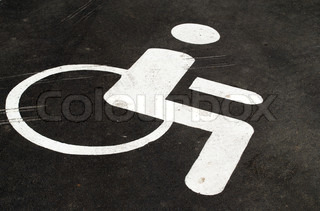 Disabled Handicapped Person Circle Round Emblem Icon Set Of Four